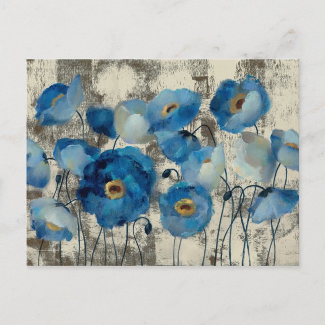Aquamarine Floral Postcard (Front)