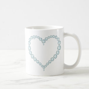 Aquamarine Gem Heart Coffee Mug