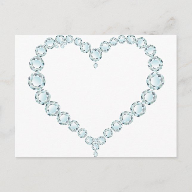 Aquamarine Gem Heart Postcard (Front)