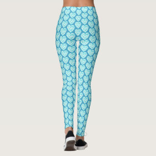 Aquamarine gemstone heart watercolor art leggings