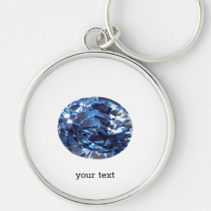Aquamarine Gemstone, Sky Blue Keychain