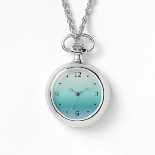 Aquamarine Gradient Minimal Numbers Watch