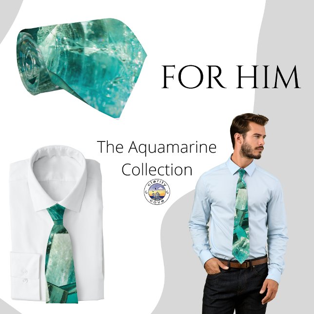 Aquamarine Green Crystal Gemstone Lovers Neck Tie (Creator Uploaded)