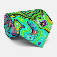 Aquamarine Groovy Abstract Retro Liquid Swirl