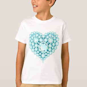 Aquamarine Heart Gems T-Shirt