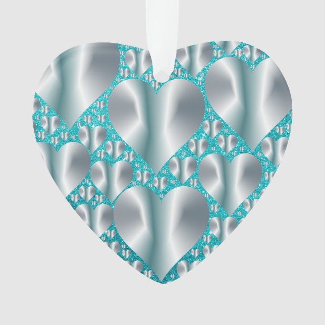 Aquamarine Hearts Parties scintillant Turquoise Fa (devant)