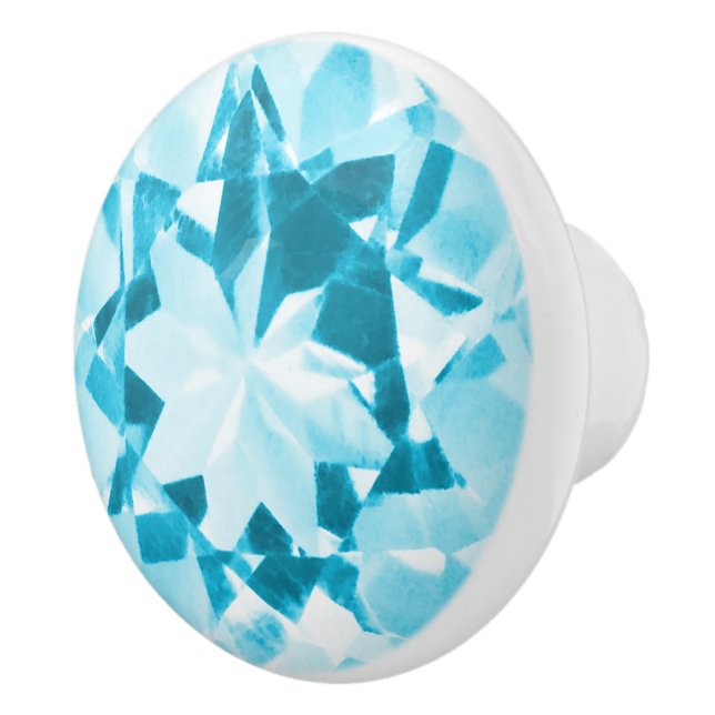 Aquamarine Illusion Ceramic Knob (Right)