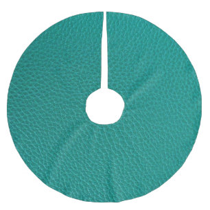 Aquamarine Leather: Fashionable Snake Texture. Brushed Polyester Tree Skirt