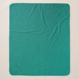 Aquamarine Leather: Fashionable Snake Texture. Sherpa Blanket