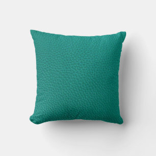 Aquamarine Leather: Fashionable Snake Texture. Throw Pillow