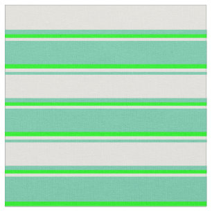 Aquamarine, Light Yellow & Lime Coloured Stripes Fabric