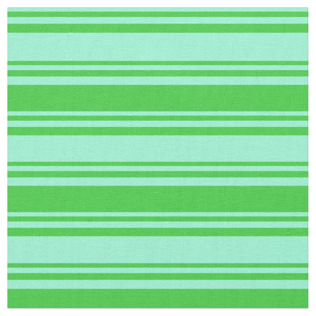 Aquamarine & Lime Green Coloured Stripes Pattern Fabric (Close Up)