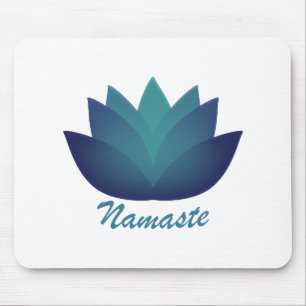 Aquamarine Lotus  Namaste Mouse Pad