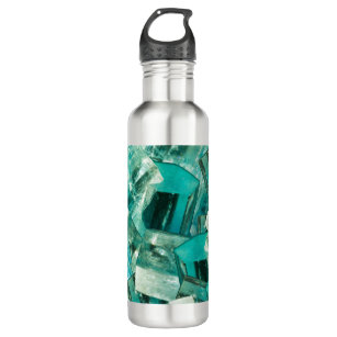 Aquamarine March Birthstone Blue Green Crystal Gem 710 Ml Water Bottle