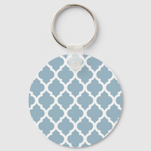 Aquamarine Moroccan Tile Trellis Keychain