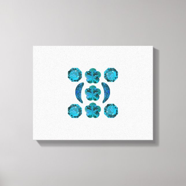 Aquamarine Motif Canvas Print (Front)