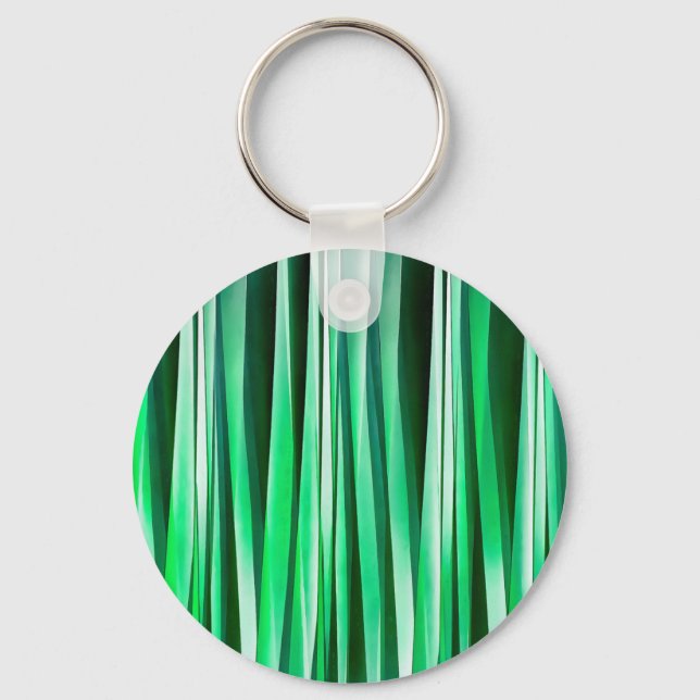 Aquamarine Ocean Stripy Pattern Keychain (Front)