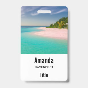 Aquamarine Ocean Tropical Beach Scenic Badge