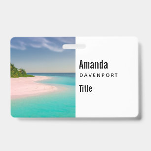 Aquamarine Ocean Tropical Beach Scenic Badge