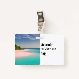 Aquamarine Ocean Tropical Beach Scenic Badge