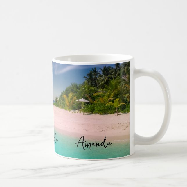 Aquamarine Ocean Tropical Beach Scenic Coffee Mug (Right)
