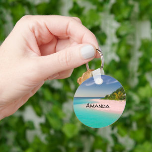 Aquamarine Ocean Tropical Beach Scenic Keychain