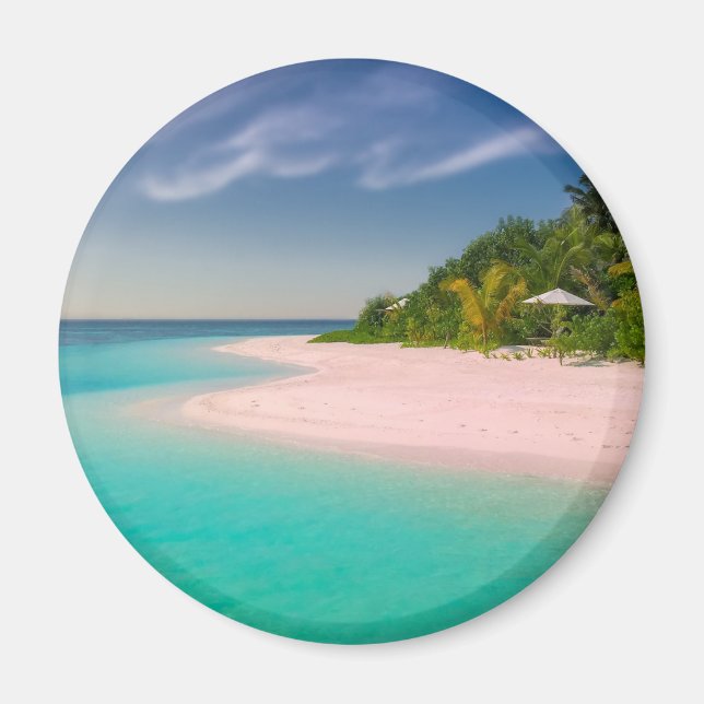 Aquamarine Ocean Tropical Beach Scenic Magnet (Front)