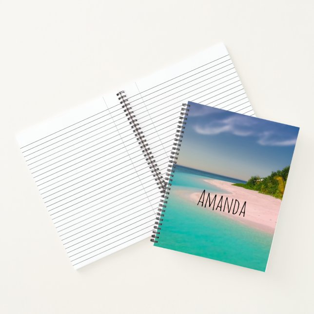 Aquamarine Ocean Tropical Beach Scenic Notebook (Inside)