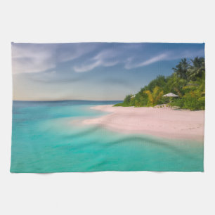 Aquamarine Ocean Tropical Beach Scenic Photo Kitchen Towel