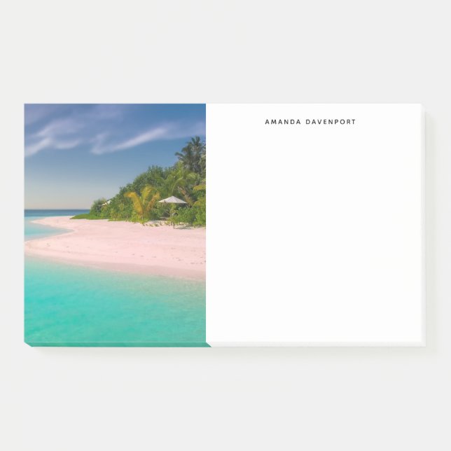 Aquamarine Ocean Tropical Beach Scenic Post-it Notes (Front)