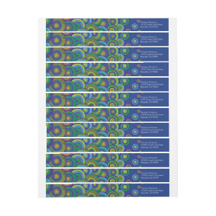 Aquamarine Pattern Wraparound Address Labels