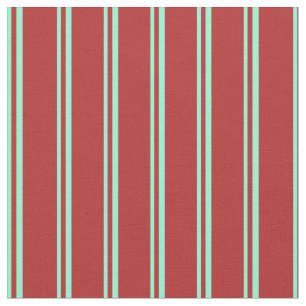 Aquamarine & Red Lines Fabric