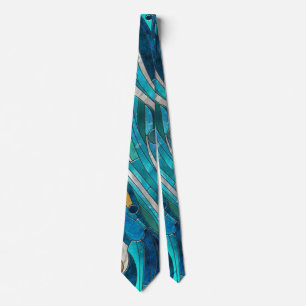 Aquamarine River Abstract Mosaic Art Tie