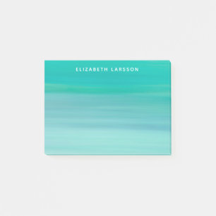 Aquamarine sea ocean water monogram name post-it notes