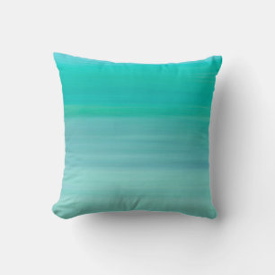 Aquamarine sea ocean waves throw pillow