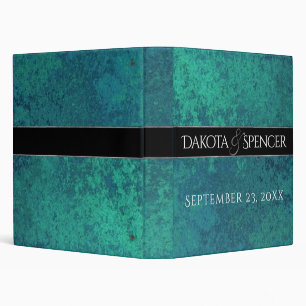 Aquamarine Shimmer   Ombre Blue Green Wedding Binder