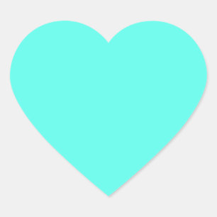 Aquamarine (solid colour) heart sticker