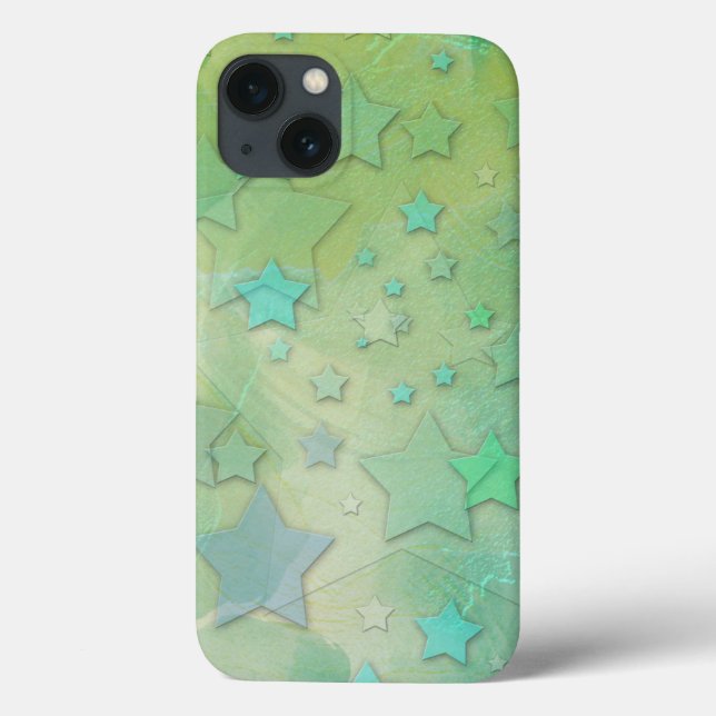 Aquamarine Stars Celestial Modern Art Case-Mate iPhone Case (Back)