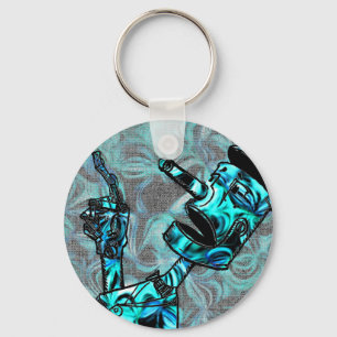 Aquamarine Tin Man Keychain