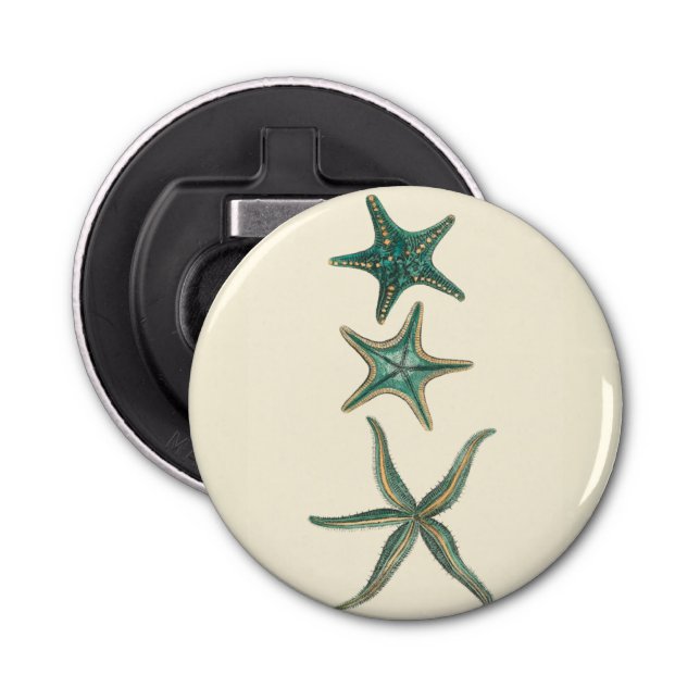 Aquamarine Triple Starfish Bottle Opener (Front)