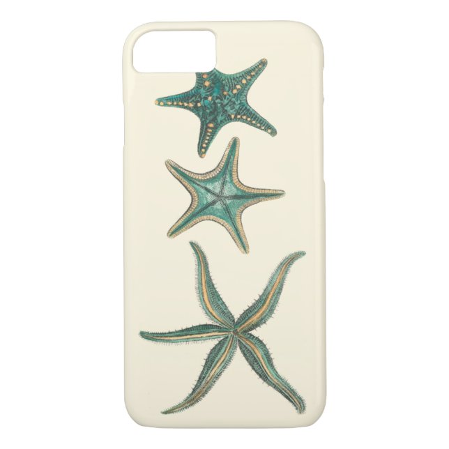Aquamarine Triple Starfish Case-Mate iPhone Case (Back)