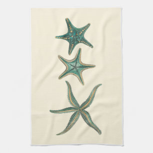 Aquamarine Triple Starfish Kitchen Towel
