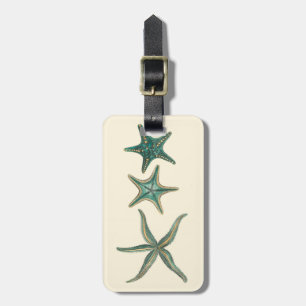 Aquamarine Triple Starfish Luggage Tag