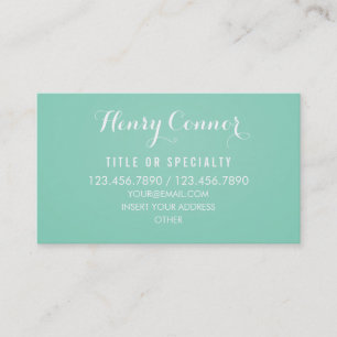 Aquamarine Vintage Elegant Business Card