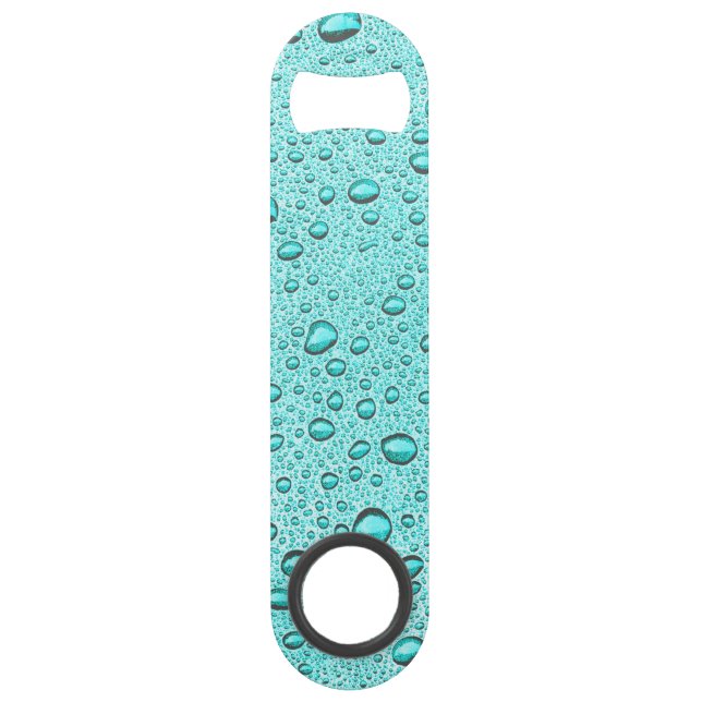 Aquamarine water droplets bar key (Front)
