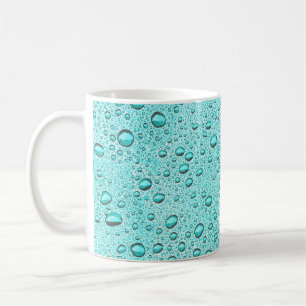 Aquamarine water droplets coffee mug
