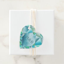   Aquamarine Watercolor Heart Cute Valentine's Day
