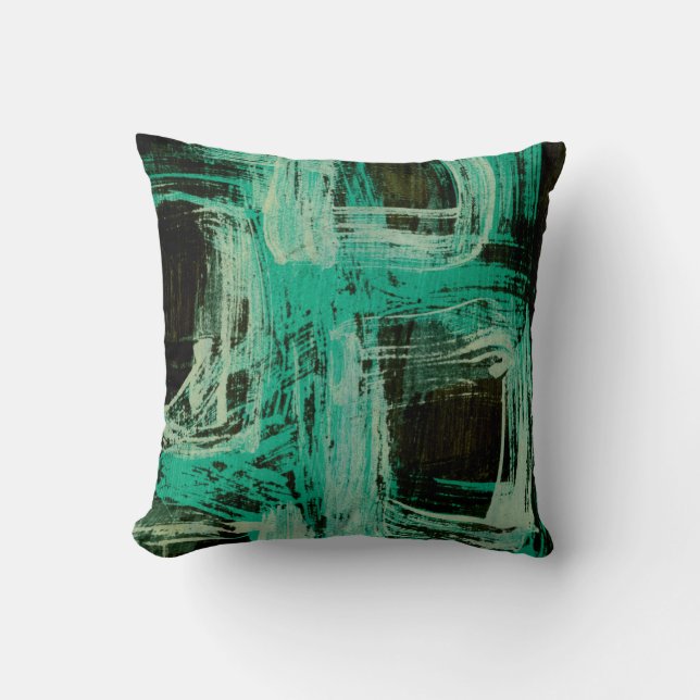 Aquamarine Windows I Throw Pillow (Front)