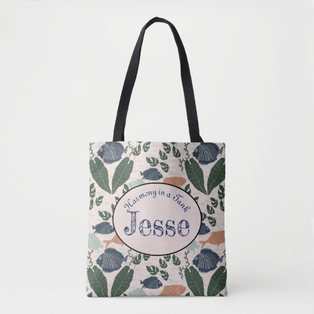 Aquaponics Fish Pattern | Sustainable Tote Bag (Front)