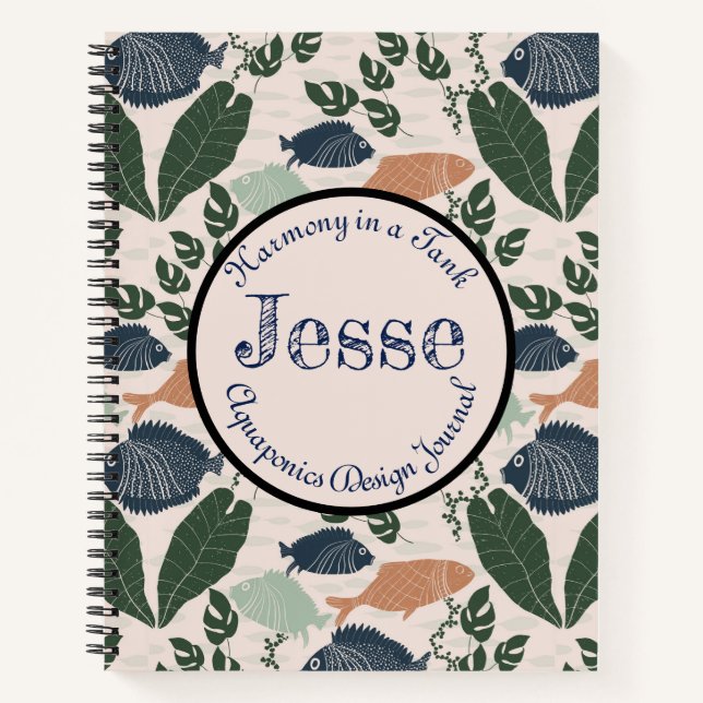 Aquaponics Journey | Customizable Gardening Notebook (Front)